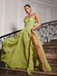 Strapless green maxi dress