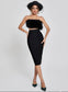 Mel black pencil skirt (8265307193582)