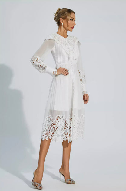 Harlee white midi dress