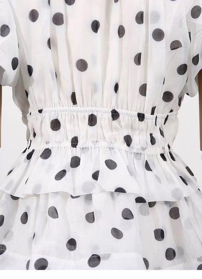 Odette Tiered Dot Dress