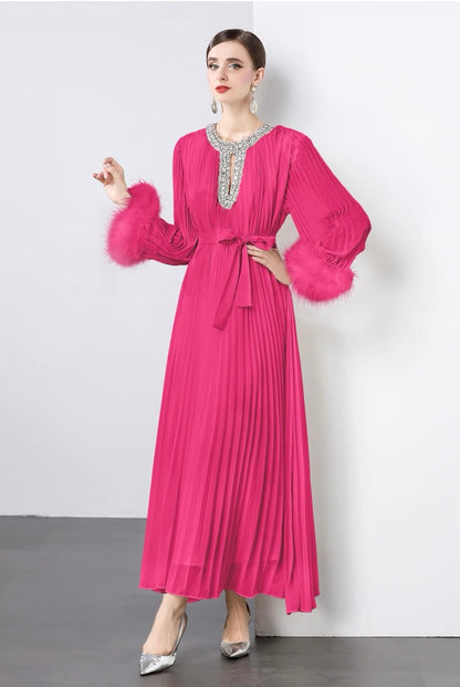 Regal Pleats crystal Gown