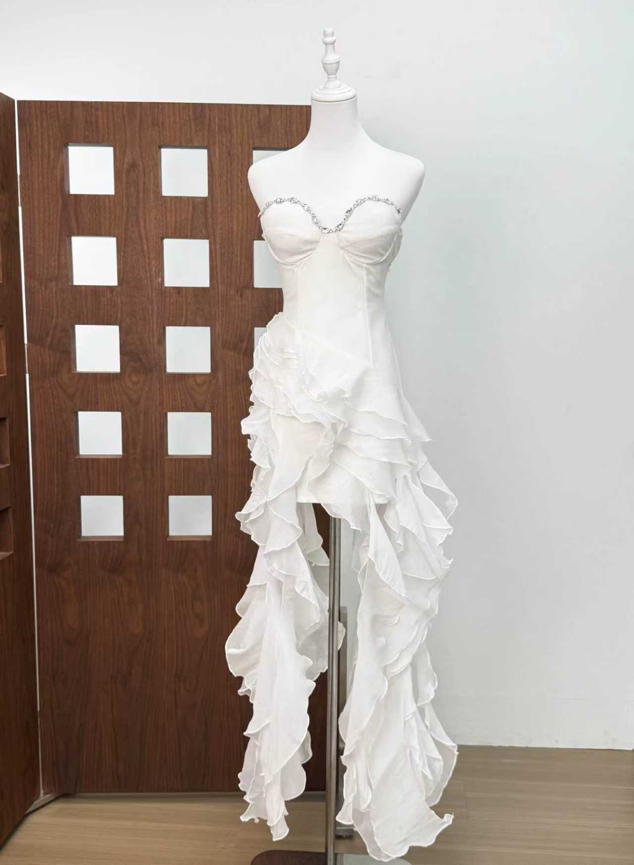 Belle Ruffle Crystal Gown