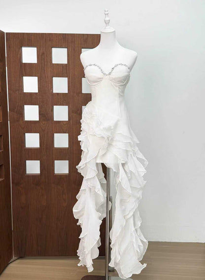 Belle Ruffle Crystal Gown