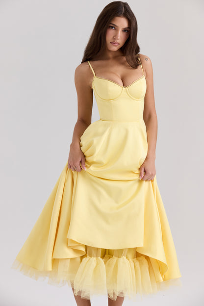 Mademoiselle midi dress- Yellow