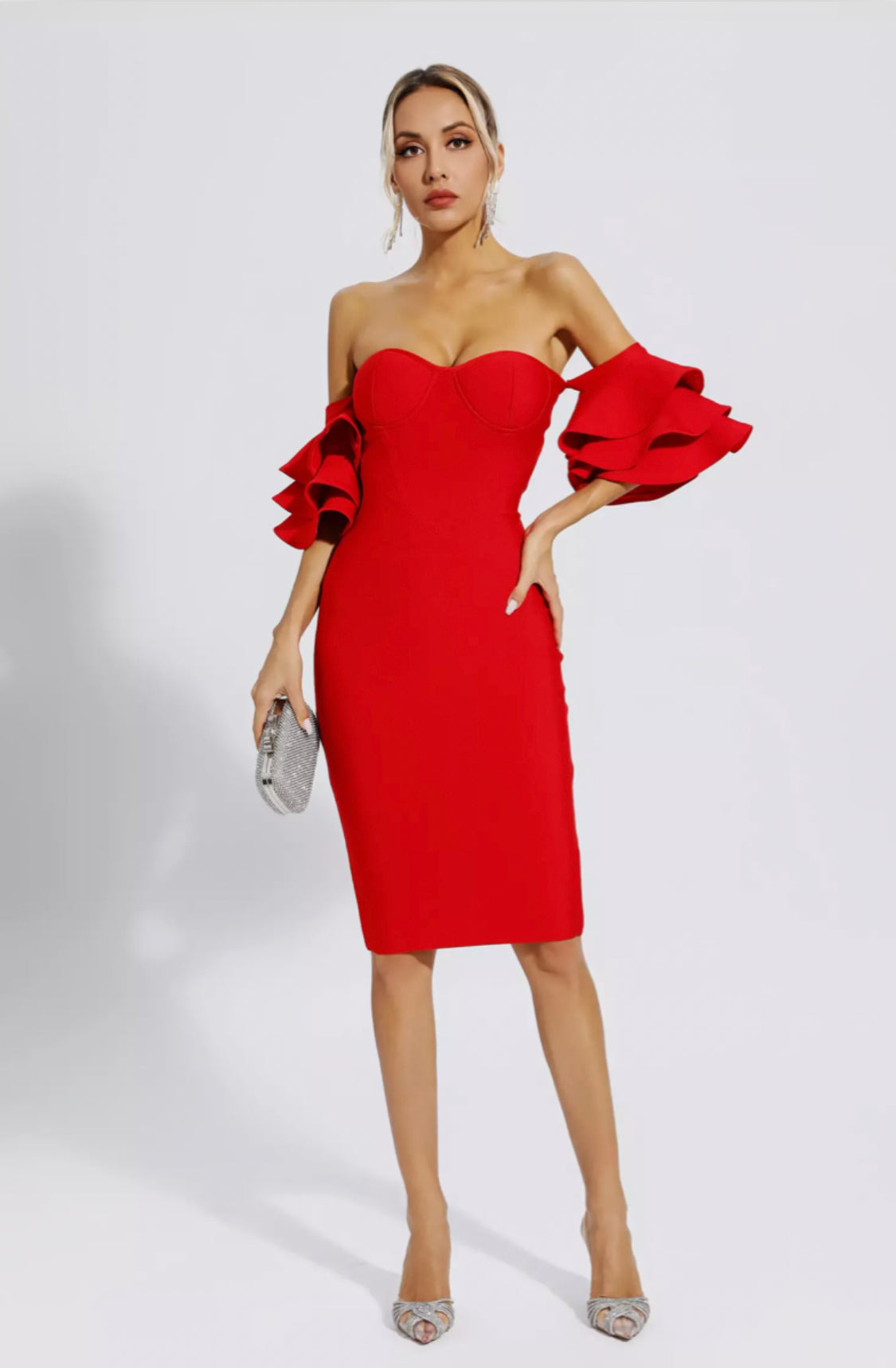 Raya Red midi dress