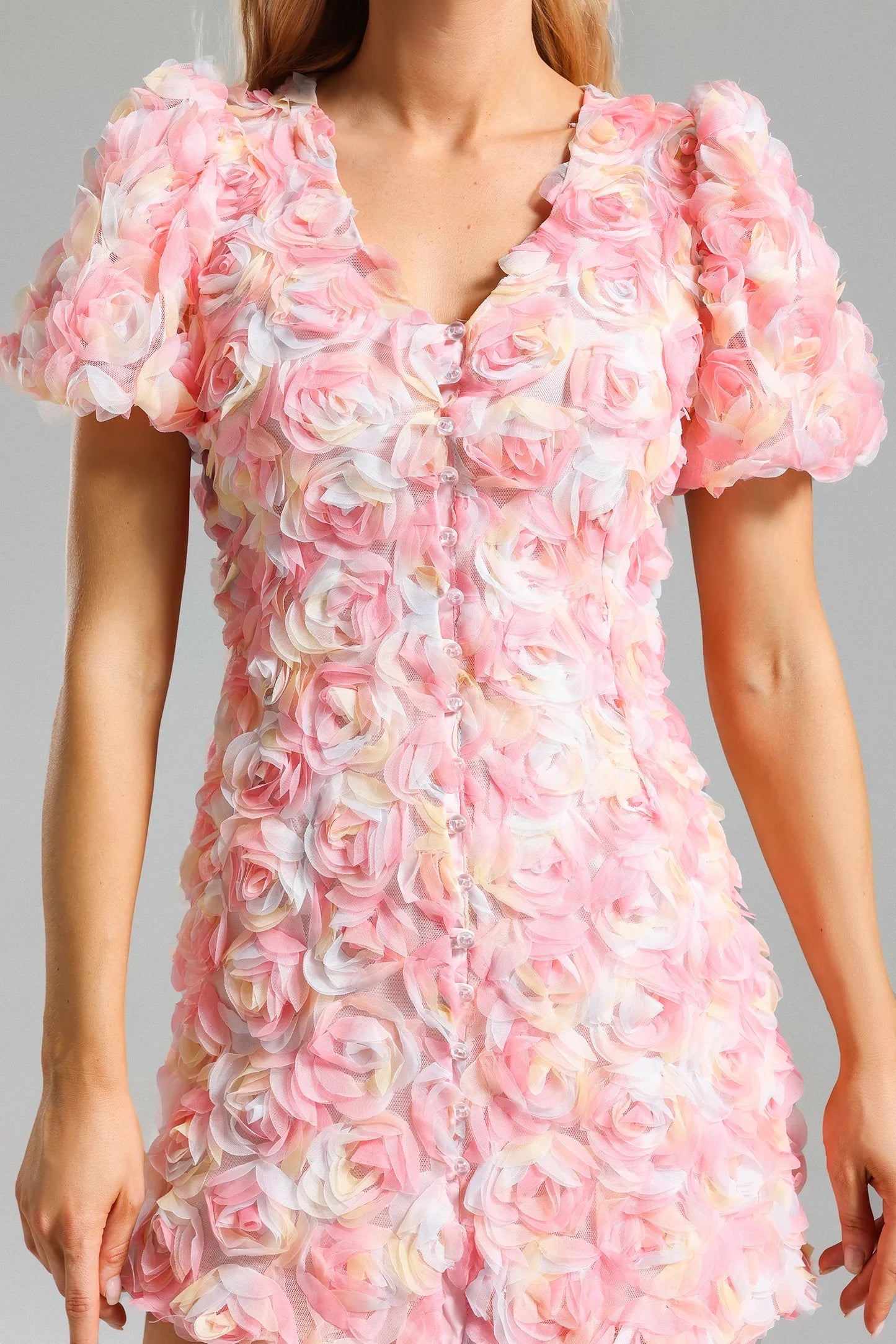 Fawn flower pink mini dress