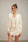 Sequined fine knit cardigan & dress set