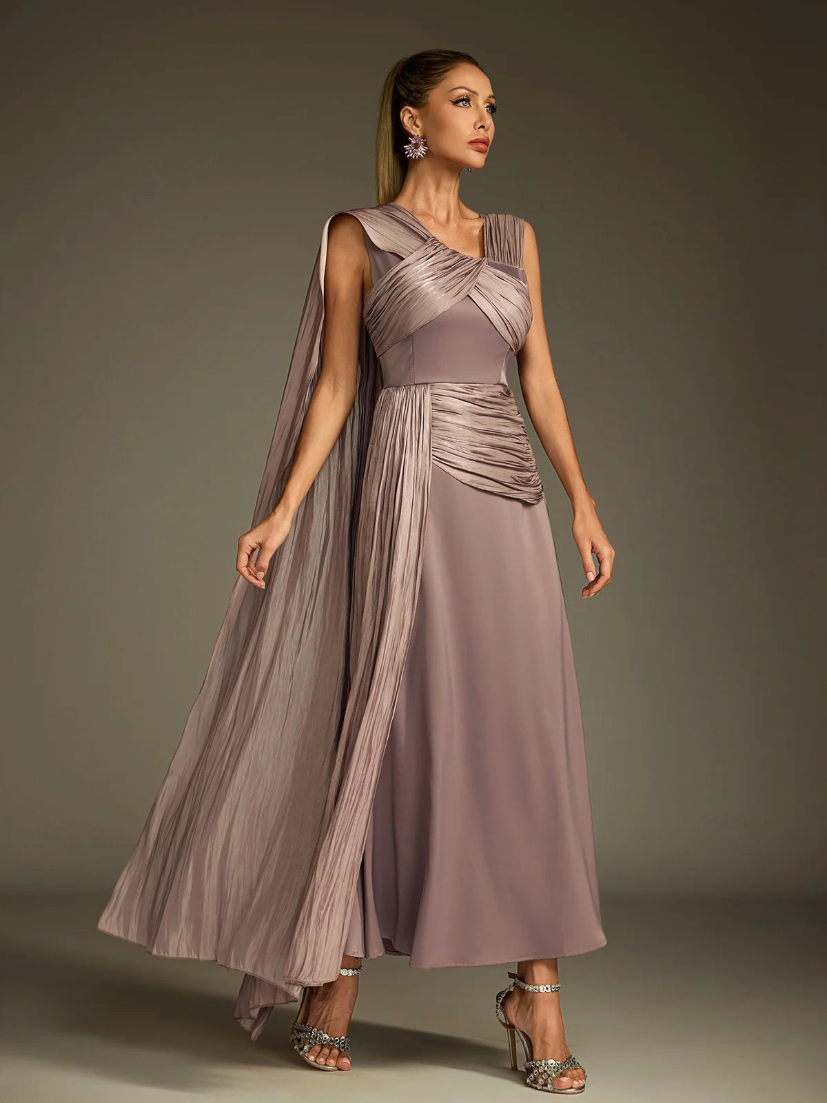 Athéna Draped Goddess Maxi Dress
