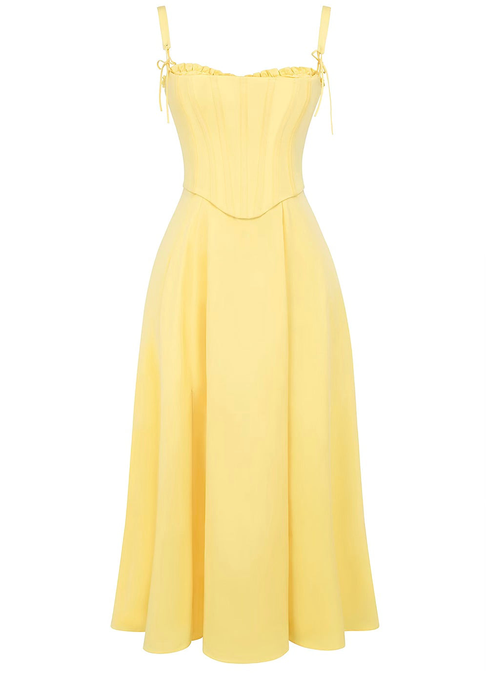 Clarabelle yellow midi dress