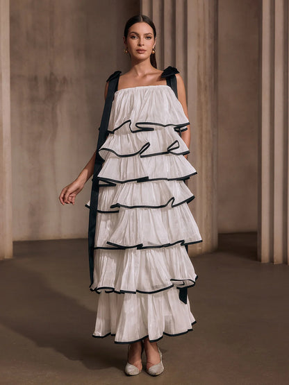 Ribbon Tier Maxi Dress