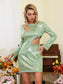 Green sequin cutout mini dress