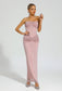 Pink strapless maxi dress