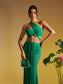 Mindy draped set green