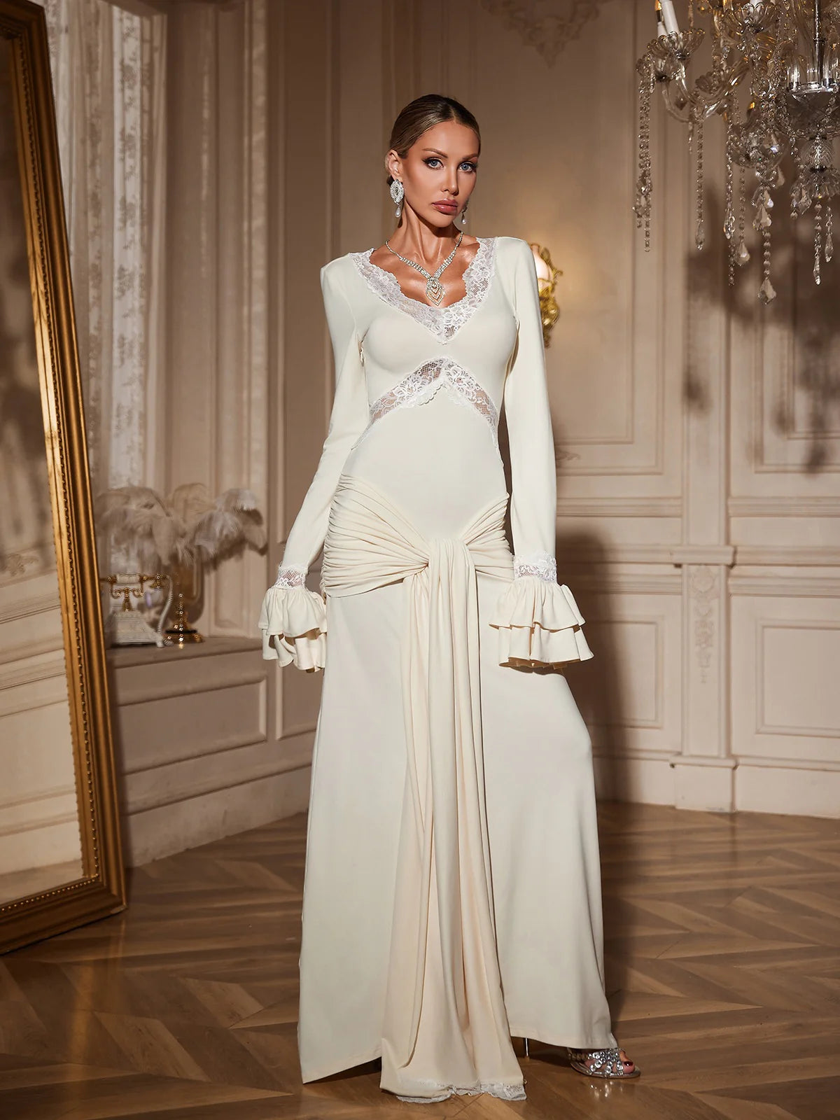 Vienna Lace Panel Gown