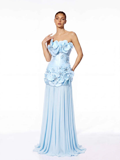 Celeste Bloom Strapless Gown