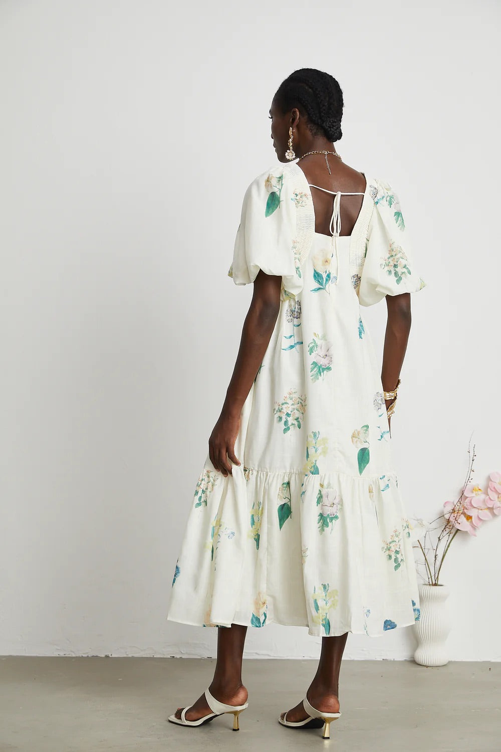 Mireille floral midi dress