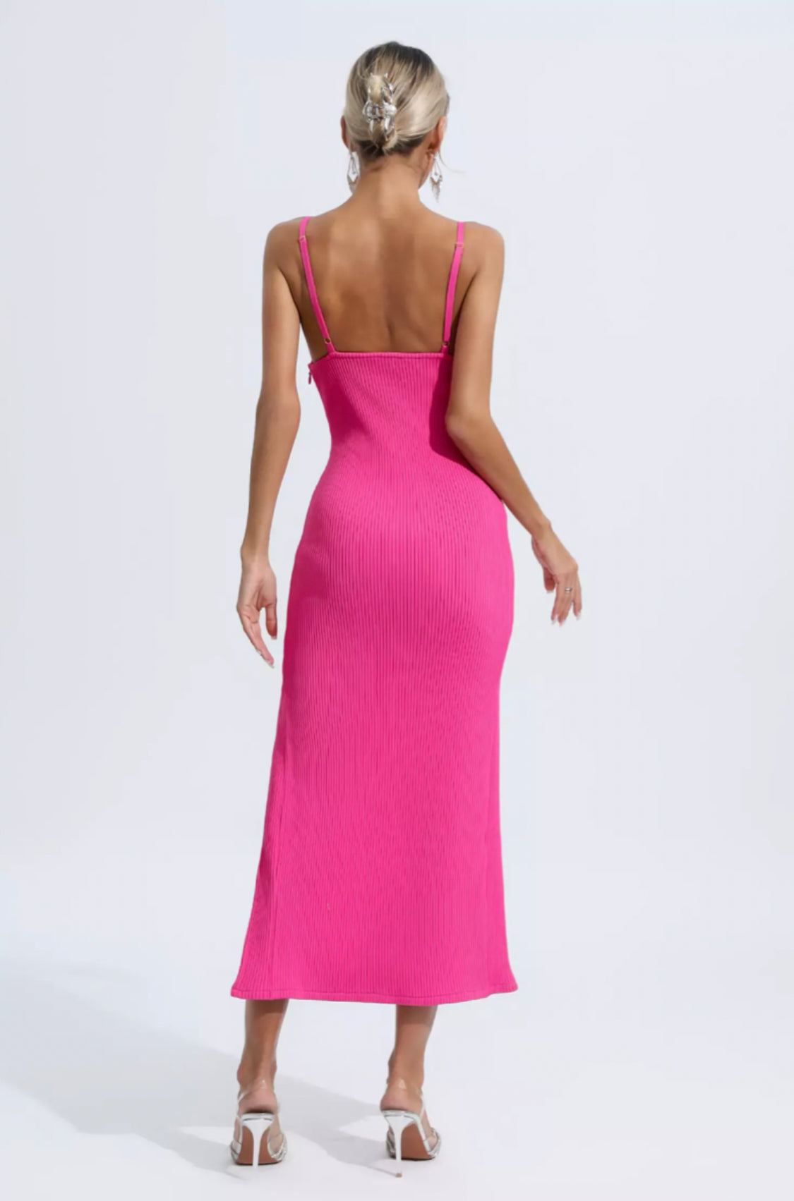 Estelle pink midi dress