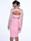 Pink bandage top/ skirt set (8270717583598)