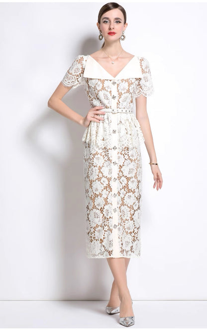 Clarisse Lace Midi Dress