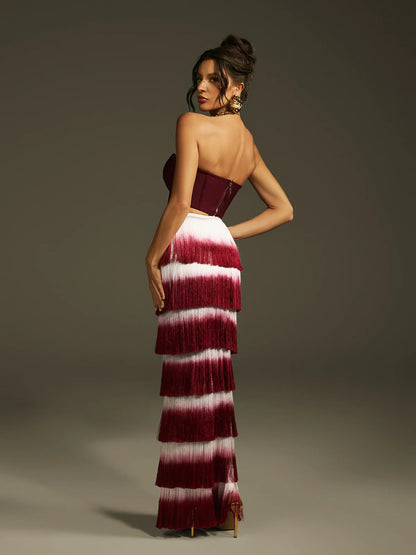 Bordeaux Cascade Fringe Set
