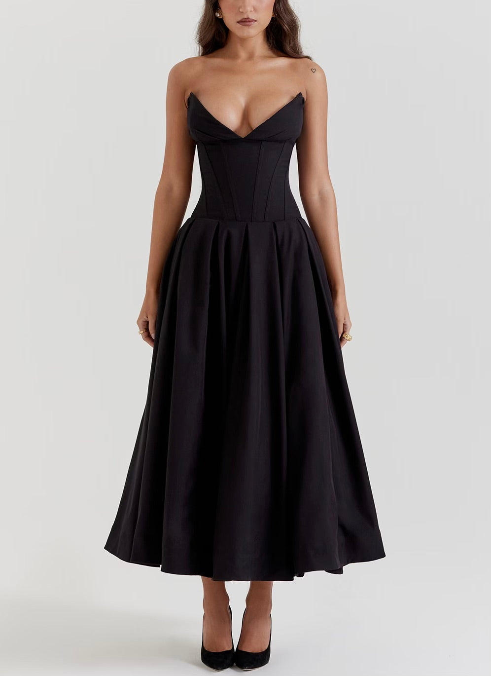 Lady strapless midi dress