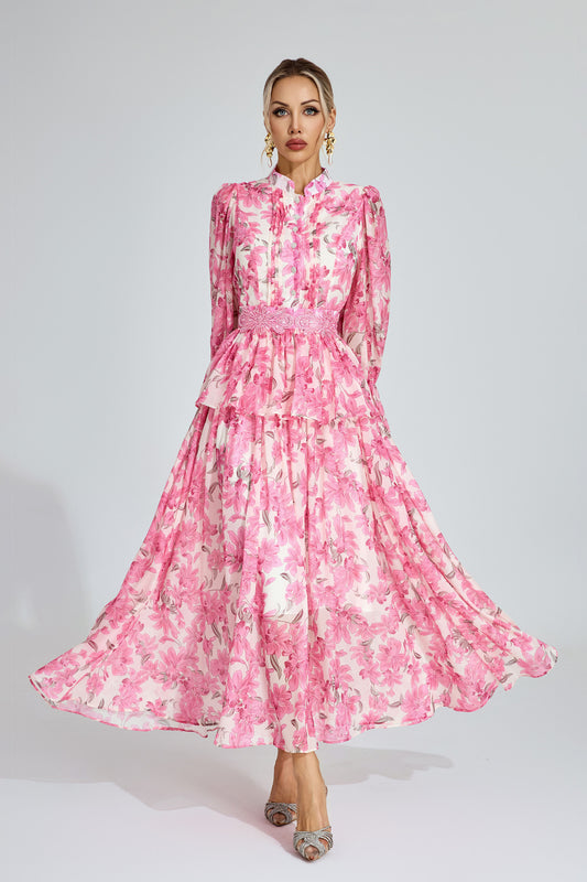 Celeste Peony Belted Maxi Dress
