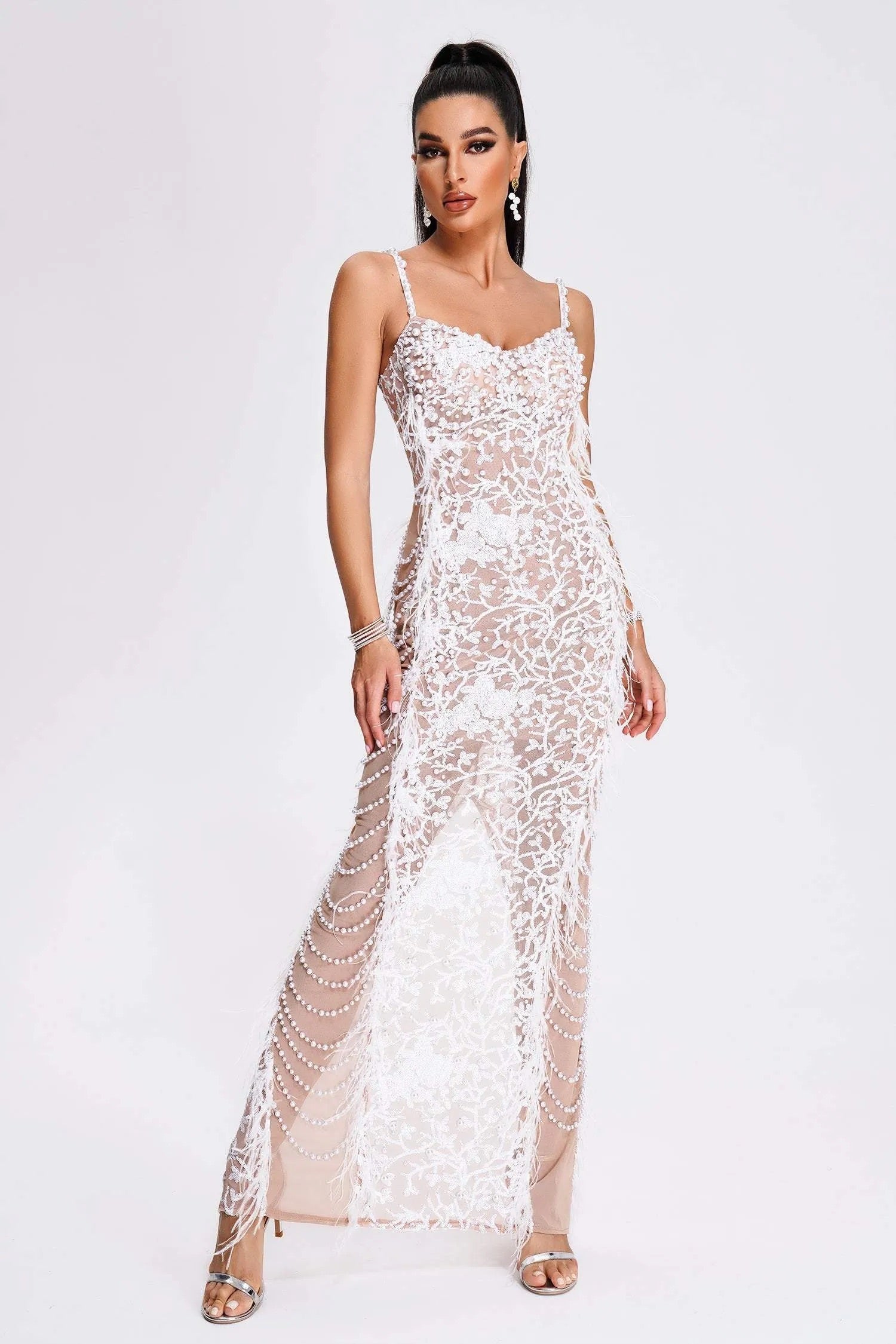 Pearl sequin maxi dress (8307379372270)