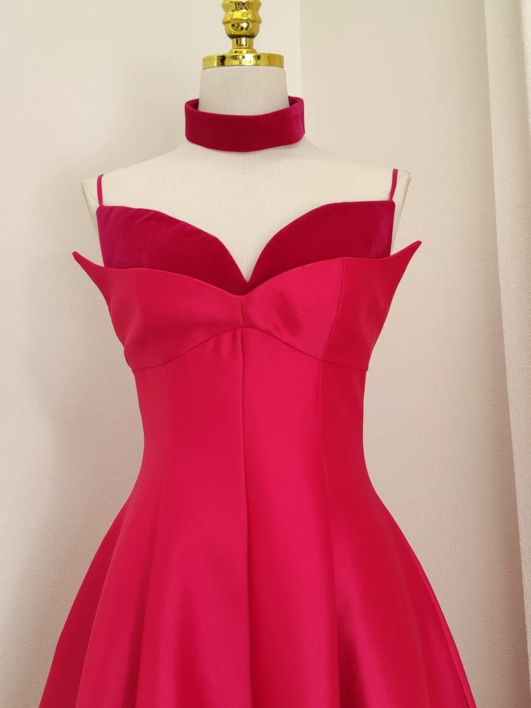 Rosalie Satin Choker Midi Dress