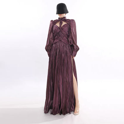 Vespera Pleated Maxi Dress