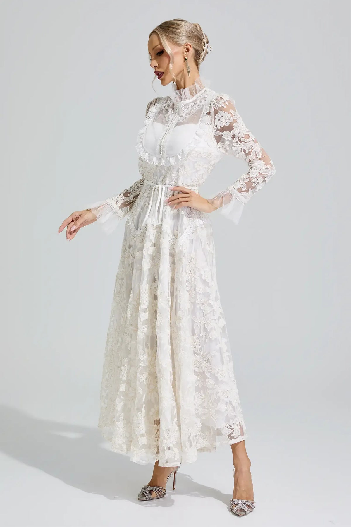Elodie Floral Lace Maxi Dress