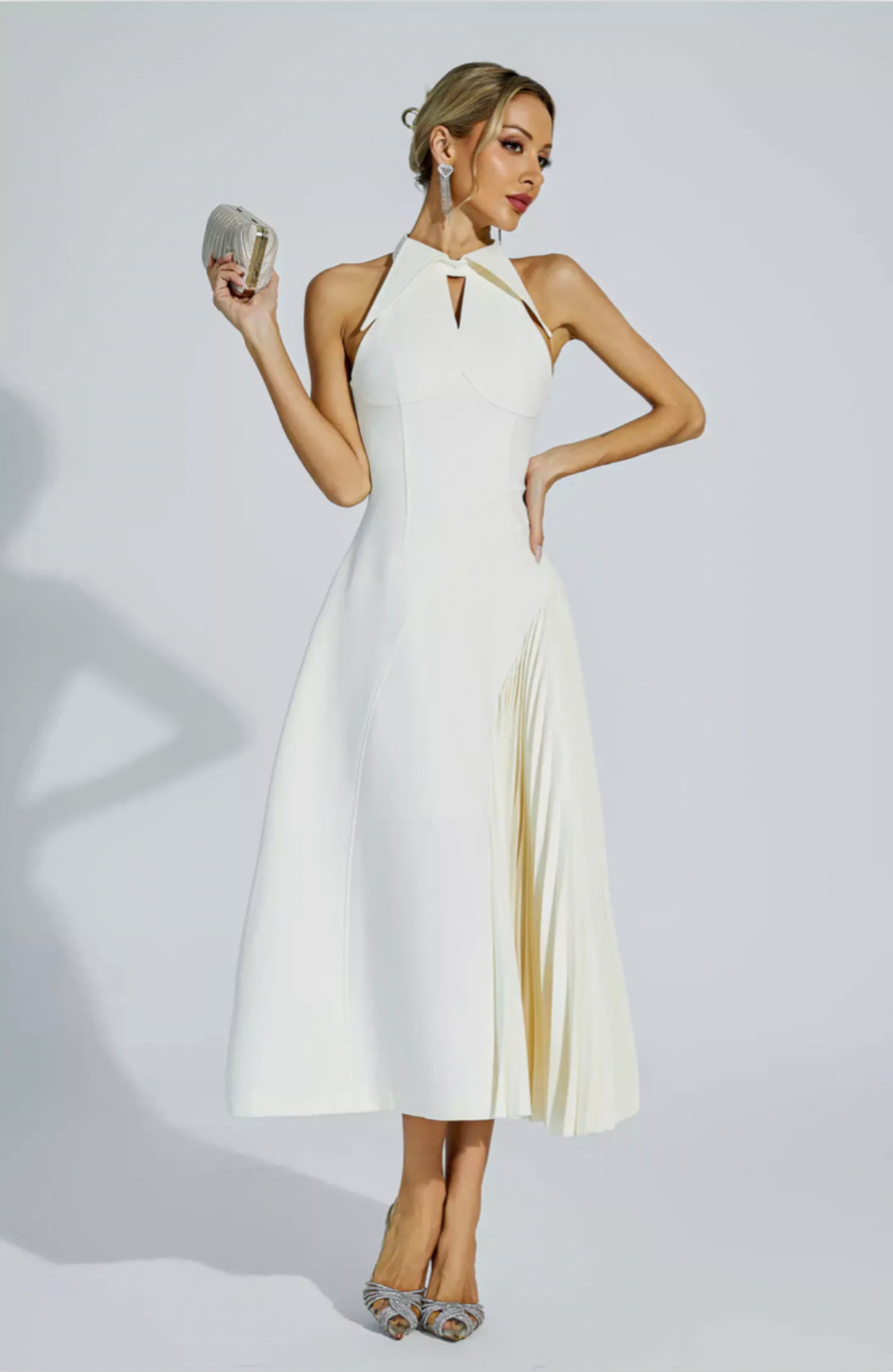 Cynthia cream midi dress