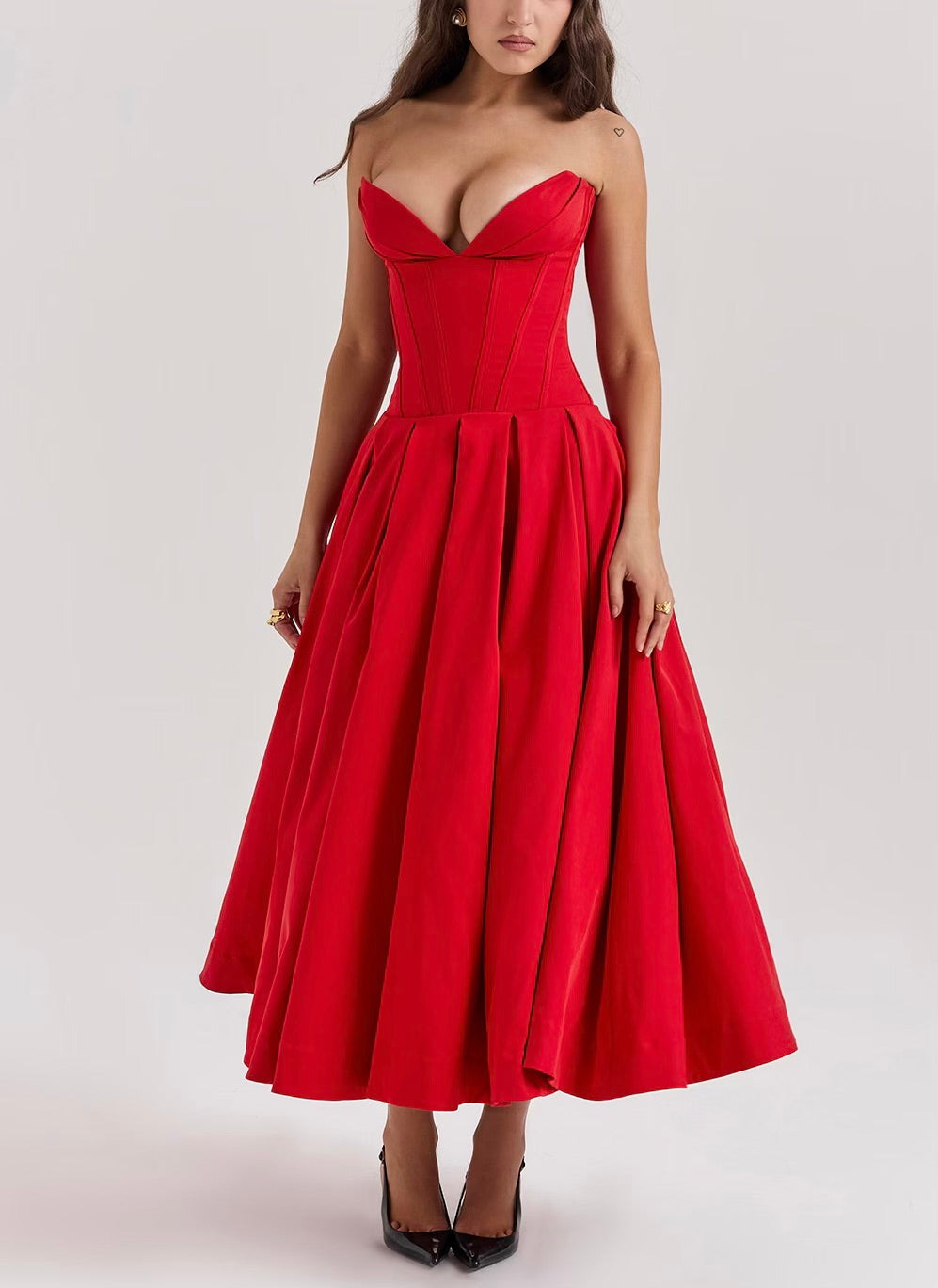 Lady strapless midi dress