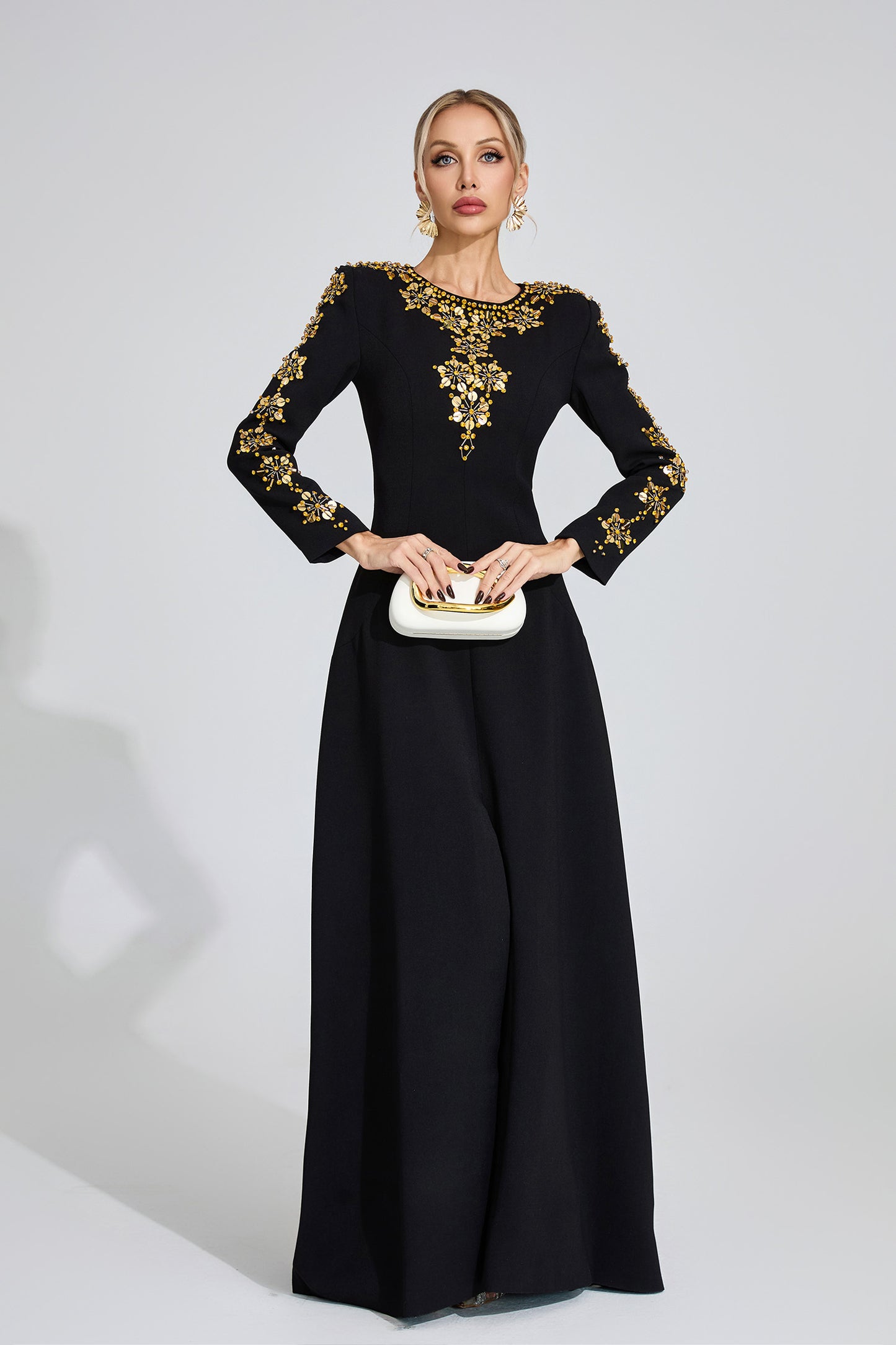 Royal Noir Embellished Gown