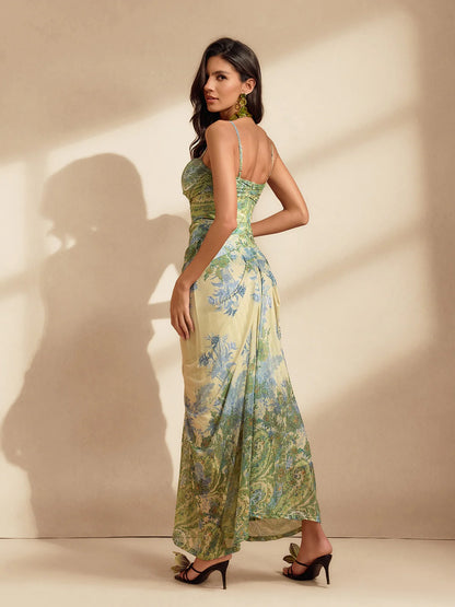 Eden Botanical Draped Maxi Dress