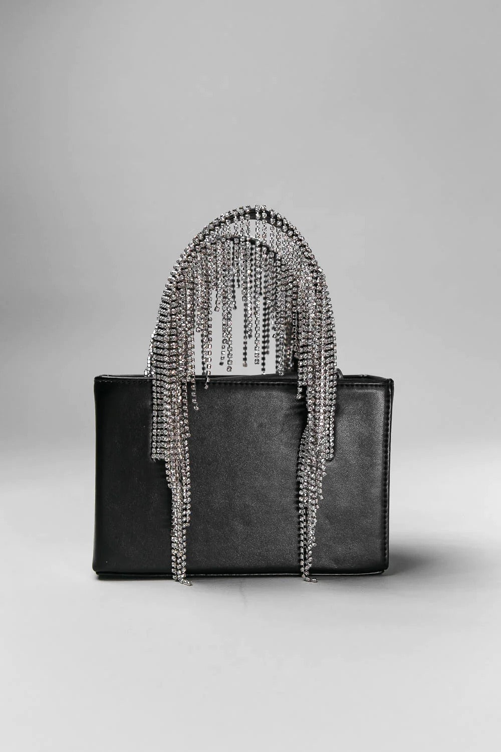 Black rhinestone leather bag (8306314412270)