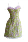 Gina green floral jacquard mini dress