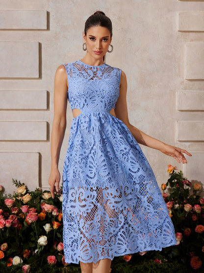Celeste Cutout Lace Midi Dress