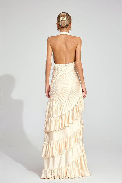 Auréa Ruffle Halter Gown