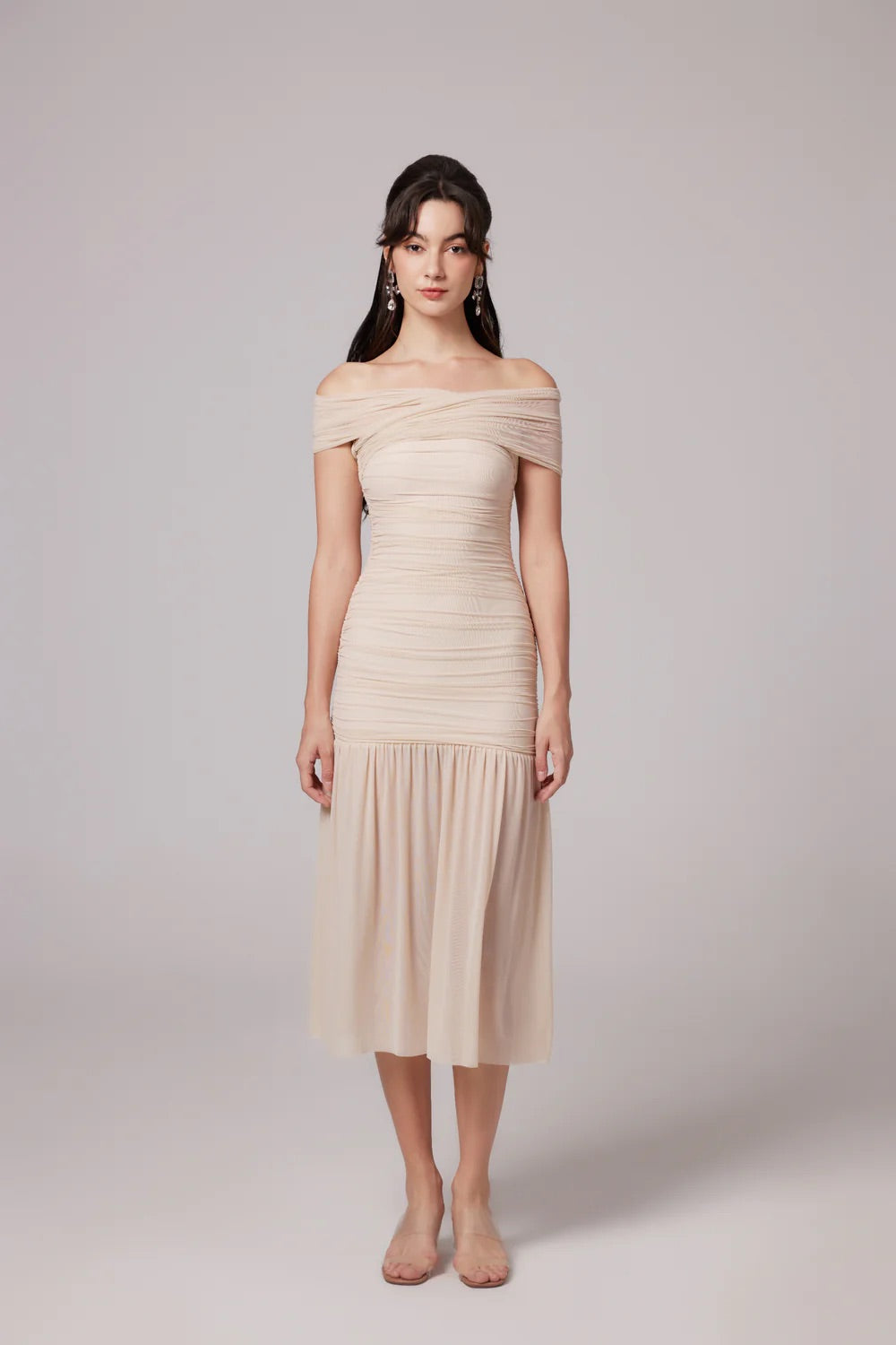 Pauline off shoulder midi dress