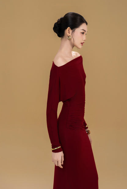 Athena Off-Shoulder Maxi Dress