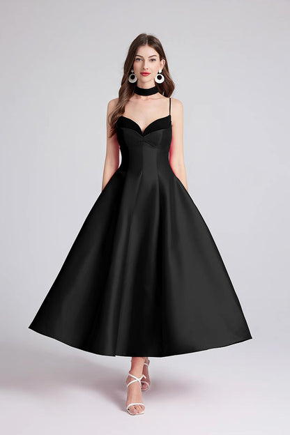 Rosalie Satin Choker Midi Dress
