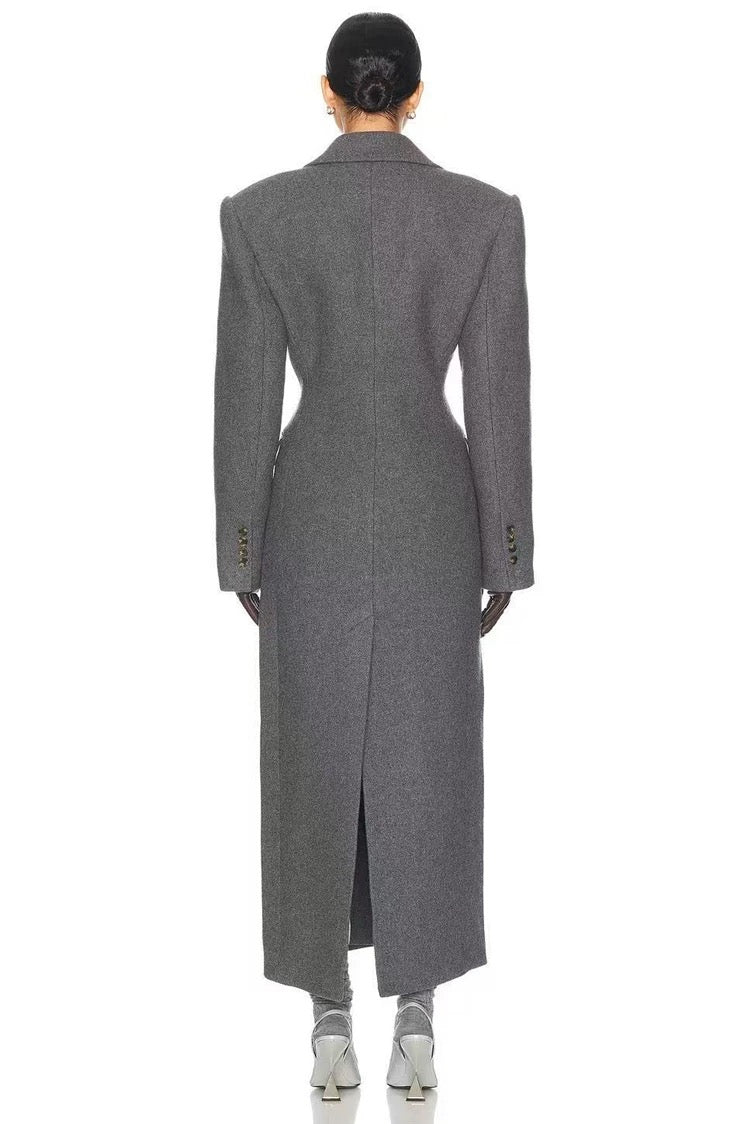 Winter Luxe Sculpted Wool Maxi Coat