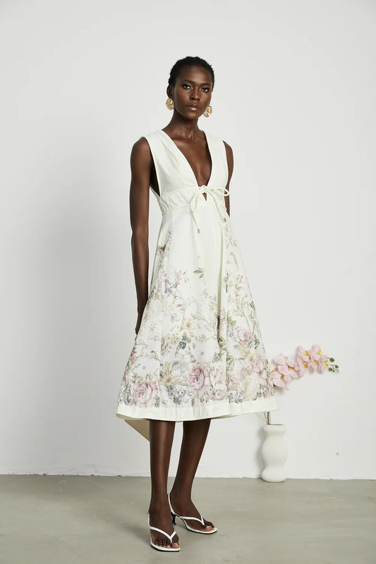 Edna floral midi dress