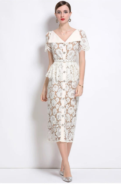 Clarisse Lace Midi Dress