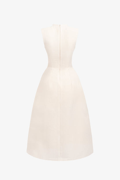 Claire Cape Collar Pleated Dress