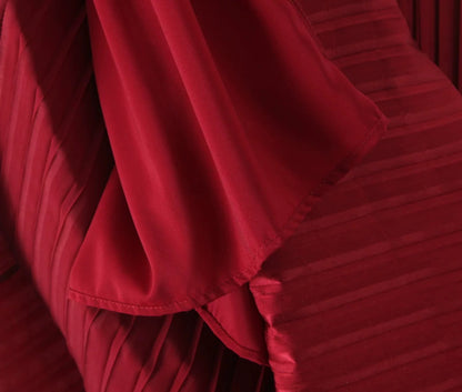 Céleste Pleated Bustier Gown - Burgundy