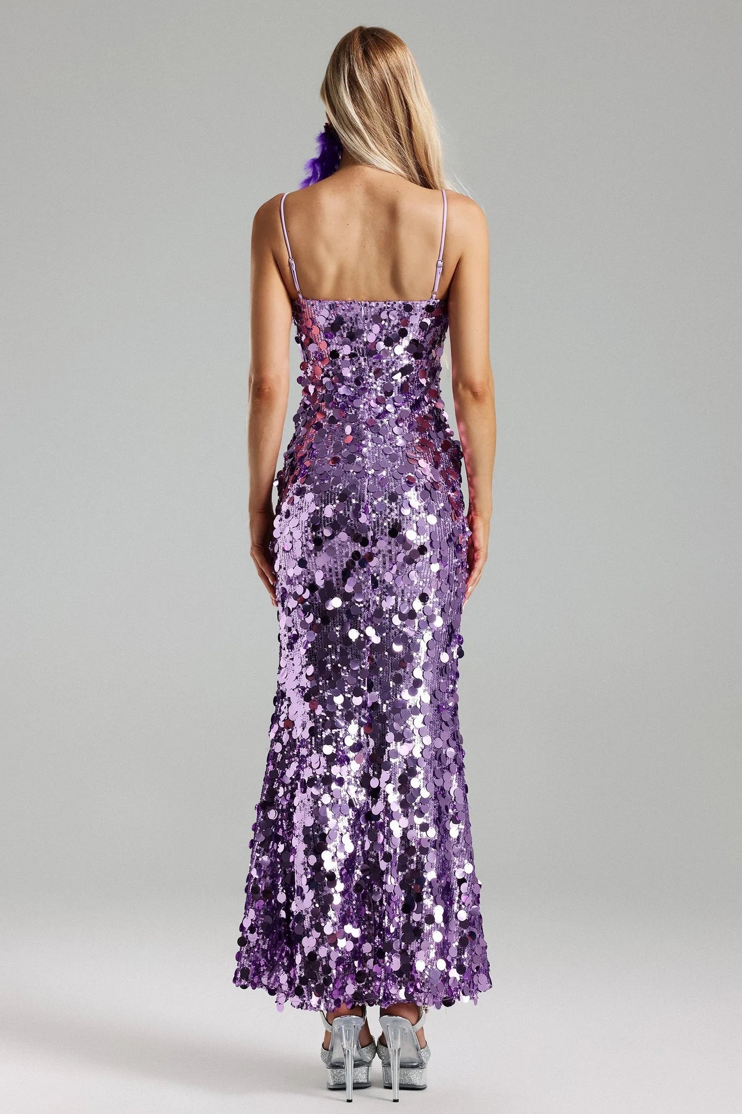 Mia sequin purple maxi dress