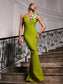 Flower green bandage maxi dress