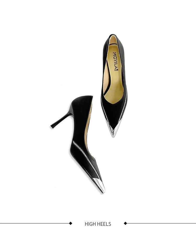 Midnight Zip Detail Pumps