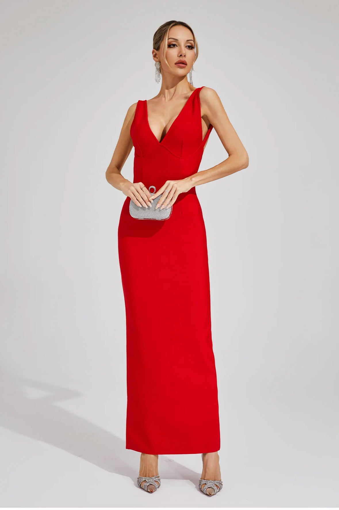 Valentina Red Backless Gown